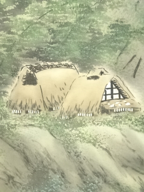 【真作】掛軸 加茂敬山『彩色山水』絹本 肉筆 共箱付 掛け軸 g08266 道具 ] - 道具 敬山筆 彩色山水 肉筆絹本掛軸（共箱） | ネット